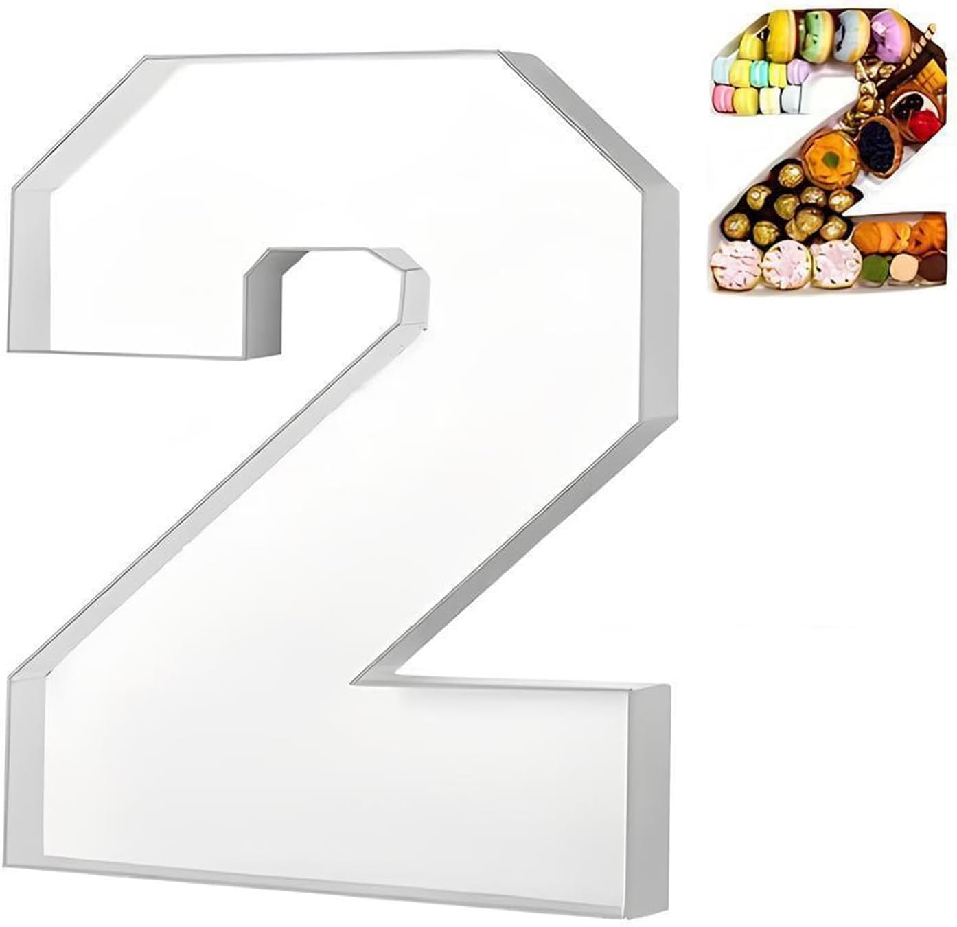 11" Number Charcuterie Board Box, Reusable Fillable Number Cake Candy Dish Display Serving Tray for Birthday Anniversary Party Decoration (Number 1) Paper Cardboard