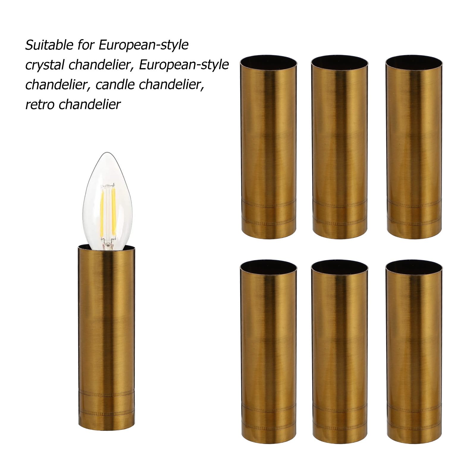 Manchons de Socle de Lustre en Fer, Lot de 6, Style Rétro