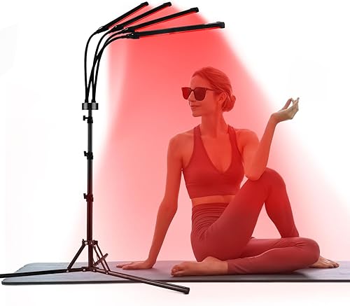 Terapia de luz roja para cuerpo con trípode, 180 LED mejorado dispositivo de terapia de luz infrarroja con chip 3 en 1, lámpara de luz roja profunda