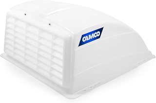 Camco 40431 White RV Roof Vent Cover - Rain-Proof High-Flow Ventilation for 14x14 Vents, UV-Resistant & Easy Install