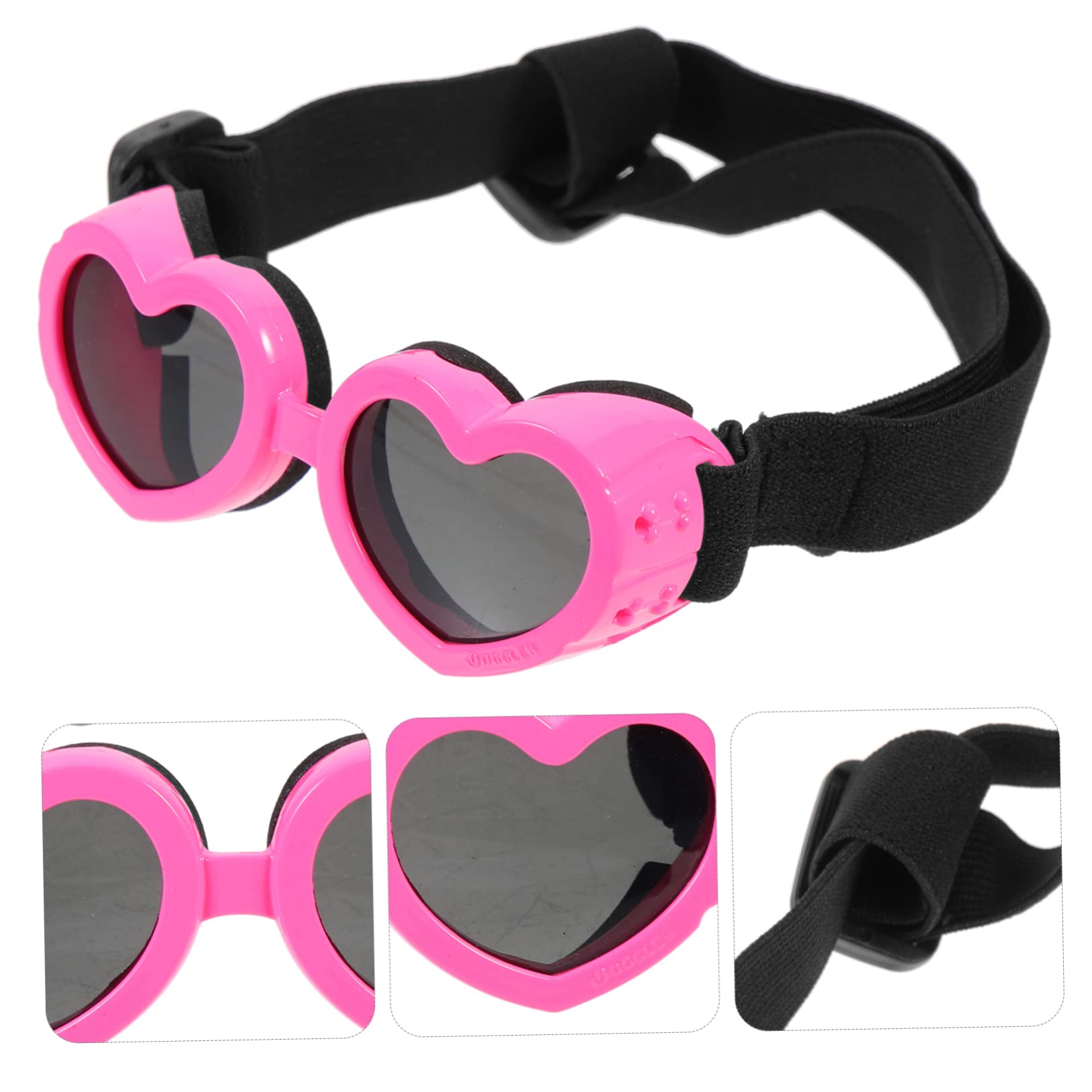 BESPORTBLE 4 Pz Occhiali Per Animali Domestici Pieghevole Cagnolino Occhiali Protettivi Da Sole Pieghevoli Per Cani a Cuore Da Sole Uv Pc Impermeabile Rosa