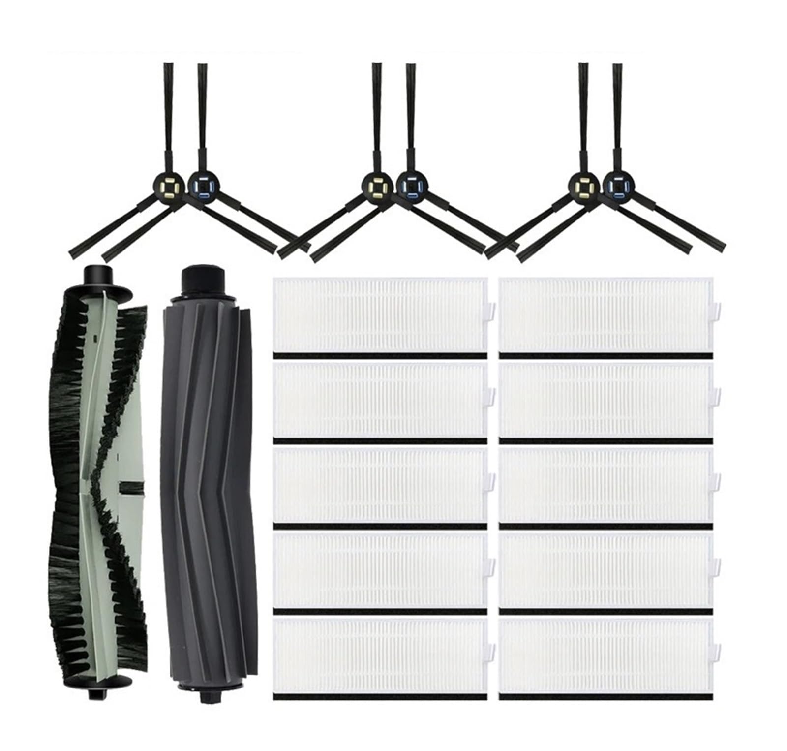JINGDING Main Brush, Side Brush, Hepa Filter, Compatible for ILIFE T20s, Robot Vacuum Cleaner Accessories Spare Parts(Set a)