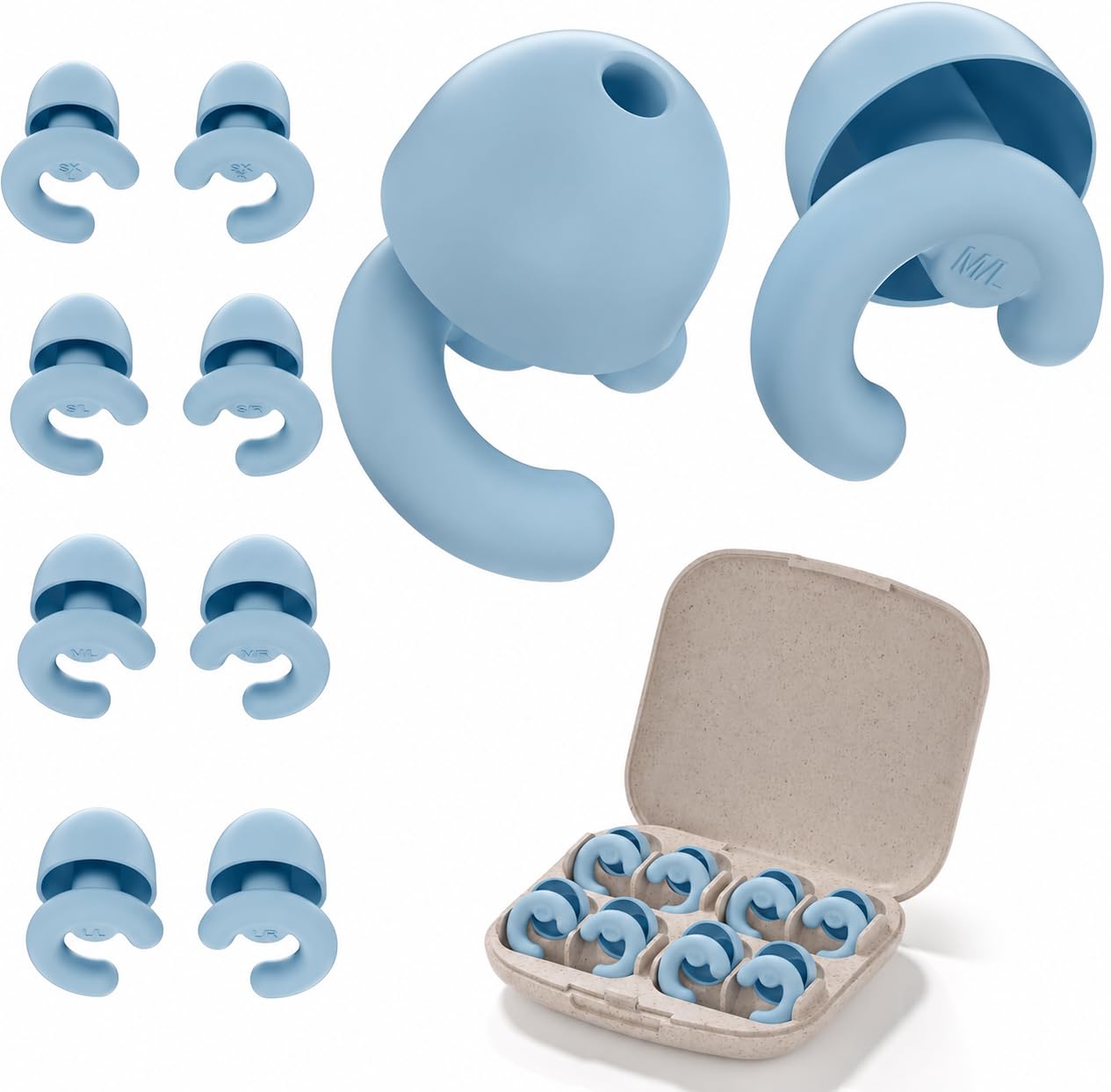 4 Pairs Sleep Ear Plugs for Side Sleepers, NRR 33dB, Soft Silicone — Amazon image 12