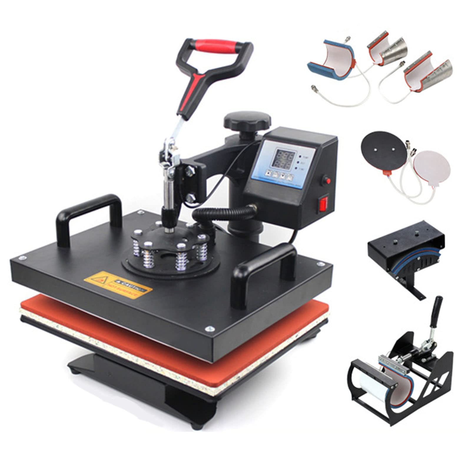 8 in 1 Macchina per pressa di Calore Macchina per Sublimazione Professionale Swing Away Machine per Magliette, Berretti, Tazze, Piatti