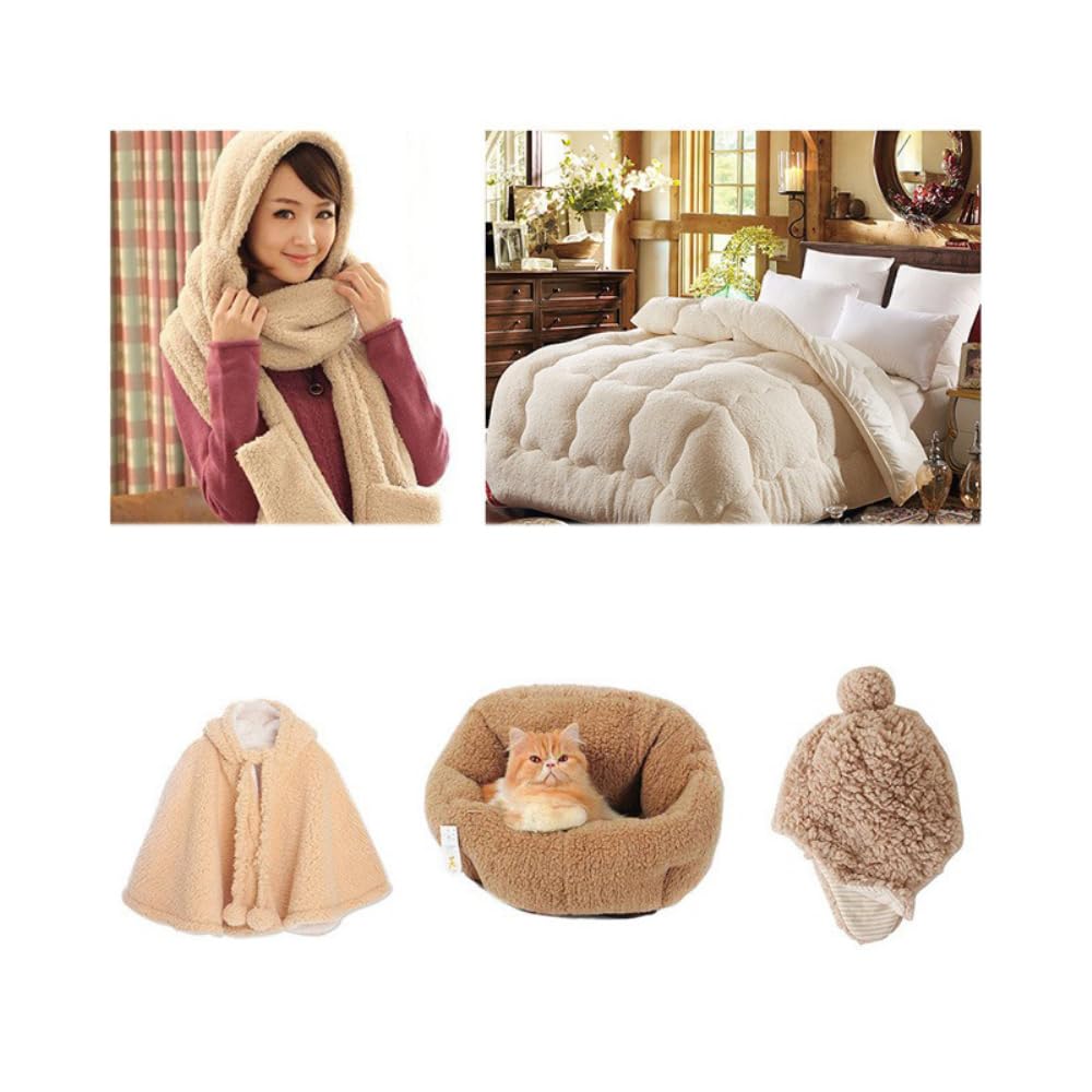 Tela de forro polar de 2 metros de ancho, 160 cm de ancho, tela acolchada de peluche, se vende por metros, tela suave y cómoda para coser, tela decorativa, material para manualidades, tela gruesa para