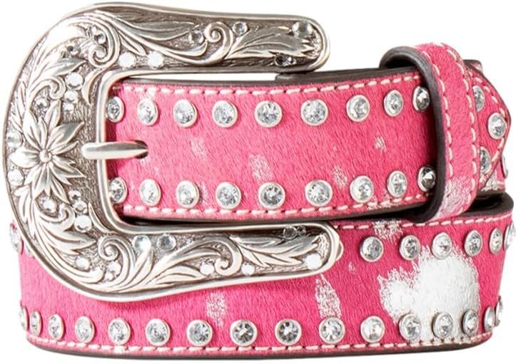 Mf Western Products Girl's Acid Washed Calf Hair Belt