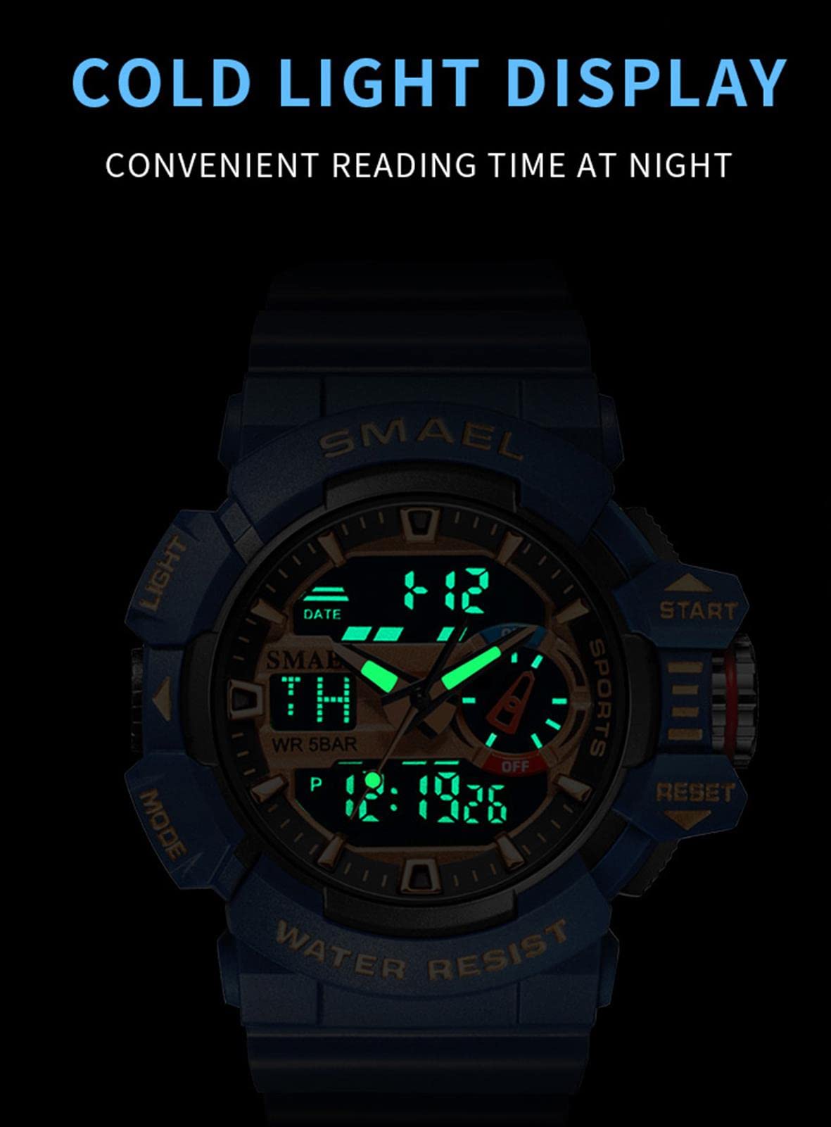 Relojes Deportivos para Hombre Resistente Al Agua Digital Militares Relojes Multifuncional Militar Reloj para Hombre