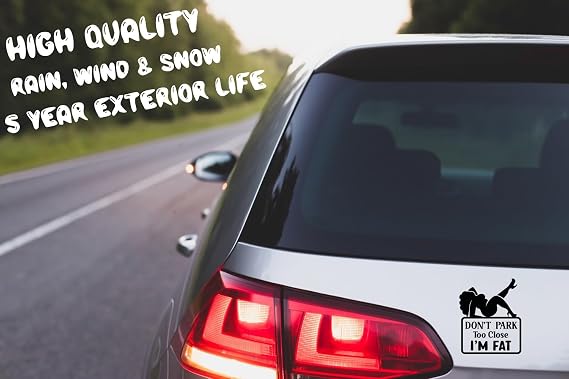 Don't Park Too Close Funny Car Bumper Sticker - Funny Car Accessories - Cute - Window - Van - Caravan - Motorhome - Campervan (Black)