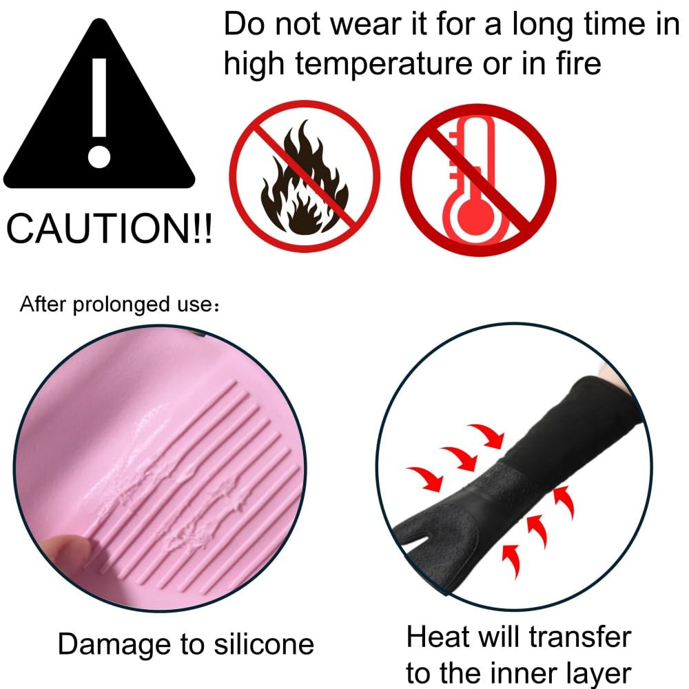King Mills Lot de 2 gants de cuisine extra longs en silicone résistant à la chaleur jusqu'à 260 °C