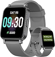 TYKOIT Senior-Friendly Pedometer Watch: No App/Phone Needed, Waterproof Fitness Tracker with Steps, Heart Rate, Sleep for Men Women