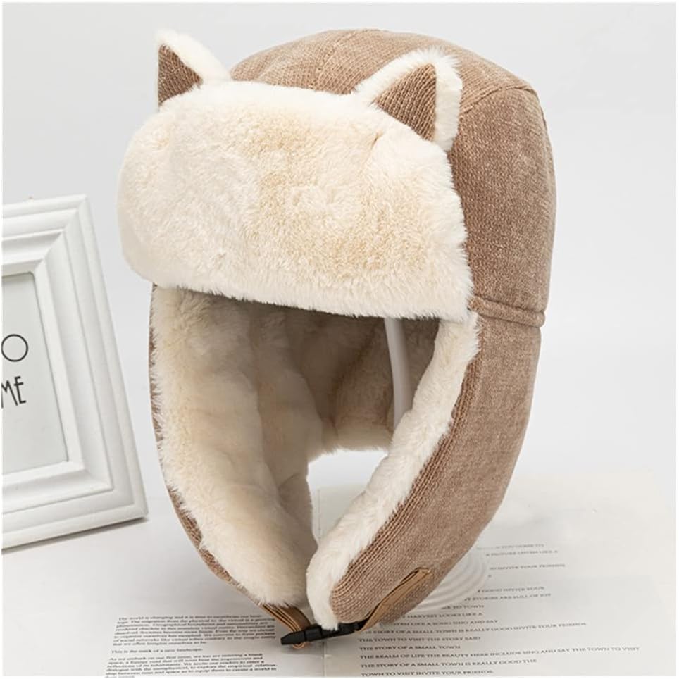 Winter Warm Earmuffs Windproof Cap Lei Feng Cap Thicken Ear-flapped Hat Plush Cotton(Black-JoJo's Bizarre Adventure1)