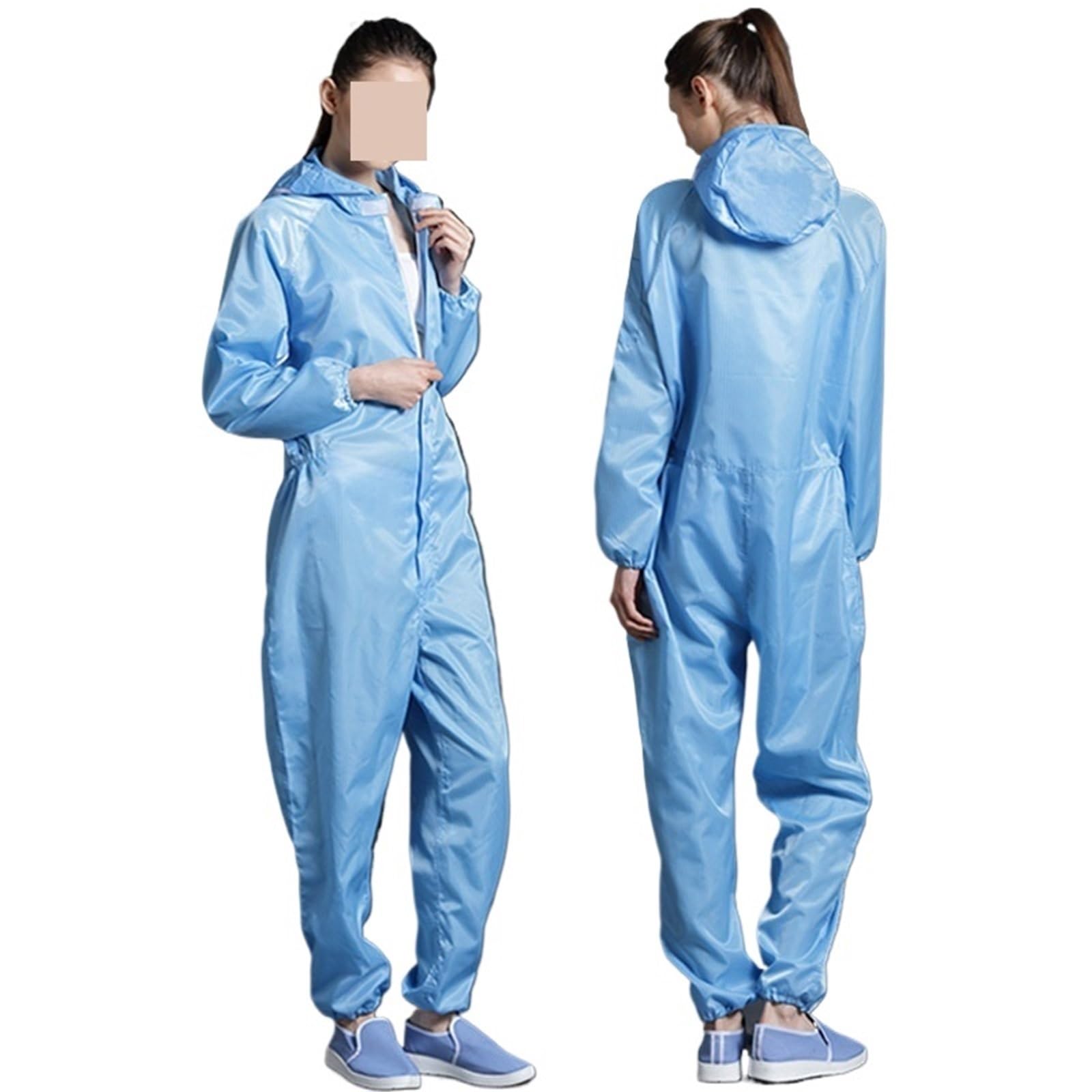 Monos Unisex Uniforme Ropa Limpia Ropa con Capucha for Salas Blancas Ropa Limpia a Prueba de Polvo Ropa antiestática Protección Laboral(Blauw,4XL)
