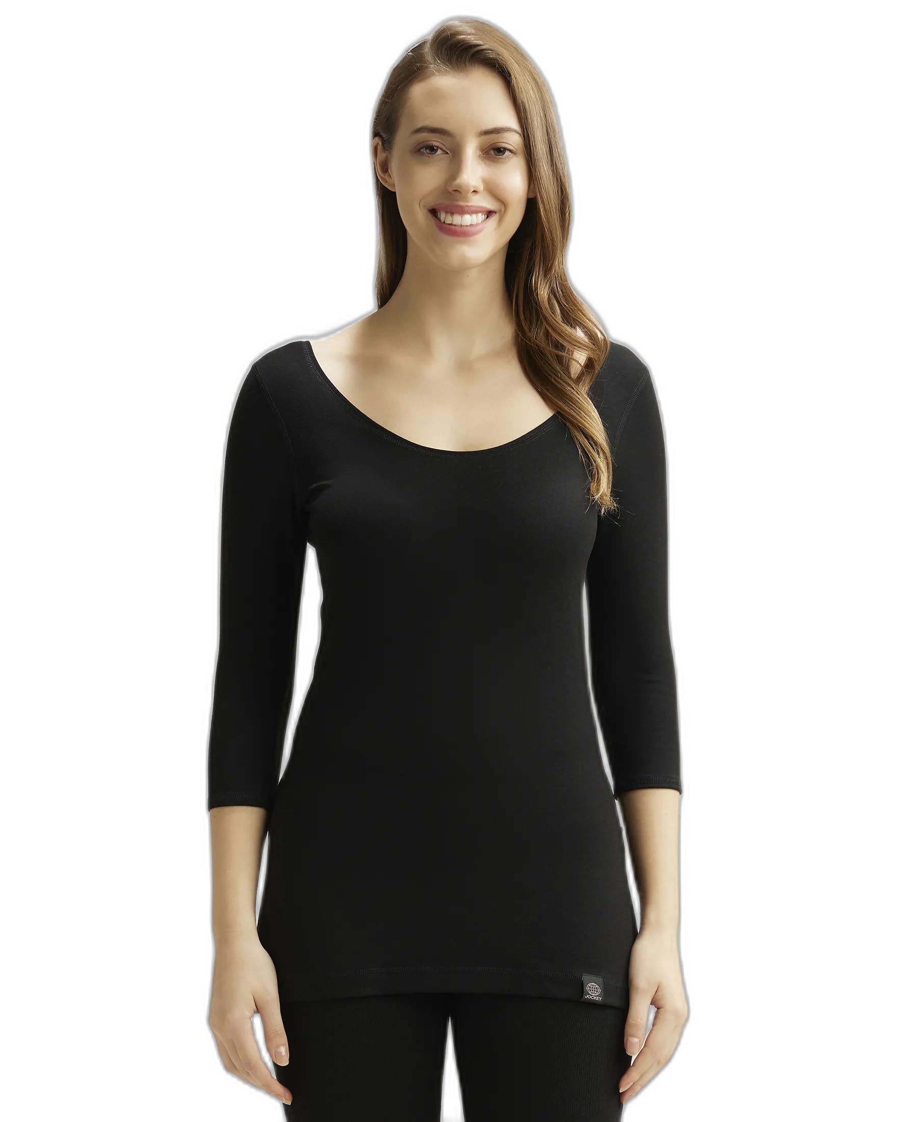 jockey 2511 Women's Soft Touch Microfiber Elastane Stretch Three Quarter Sleeve Thermal Top with Stay Warm Technology-picture-13