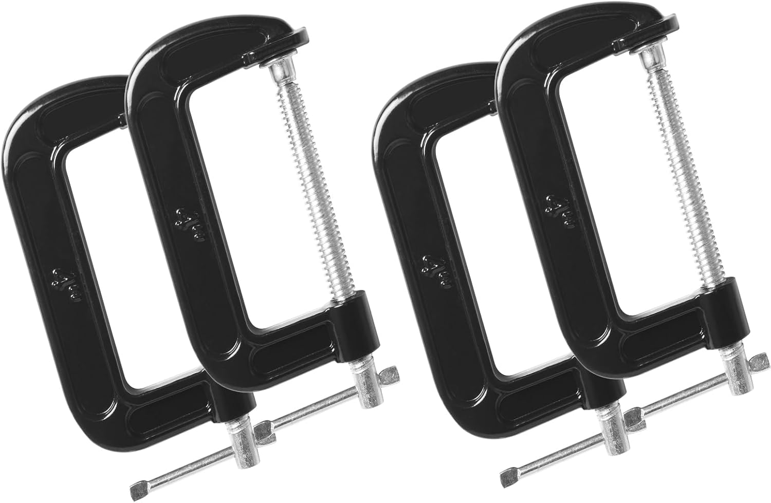 Storystore 2 Inch C Clamps Set, 8 Pack Heavy Duty Steel C Clamp for Brake Caliper, Small Iron C-Clamps for Woodworking, Welding and Building
