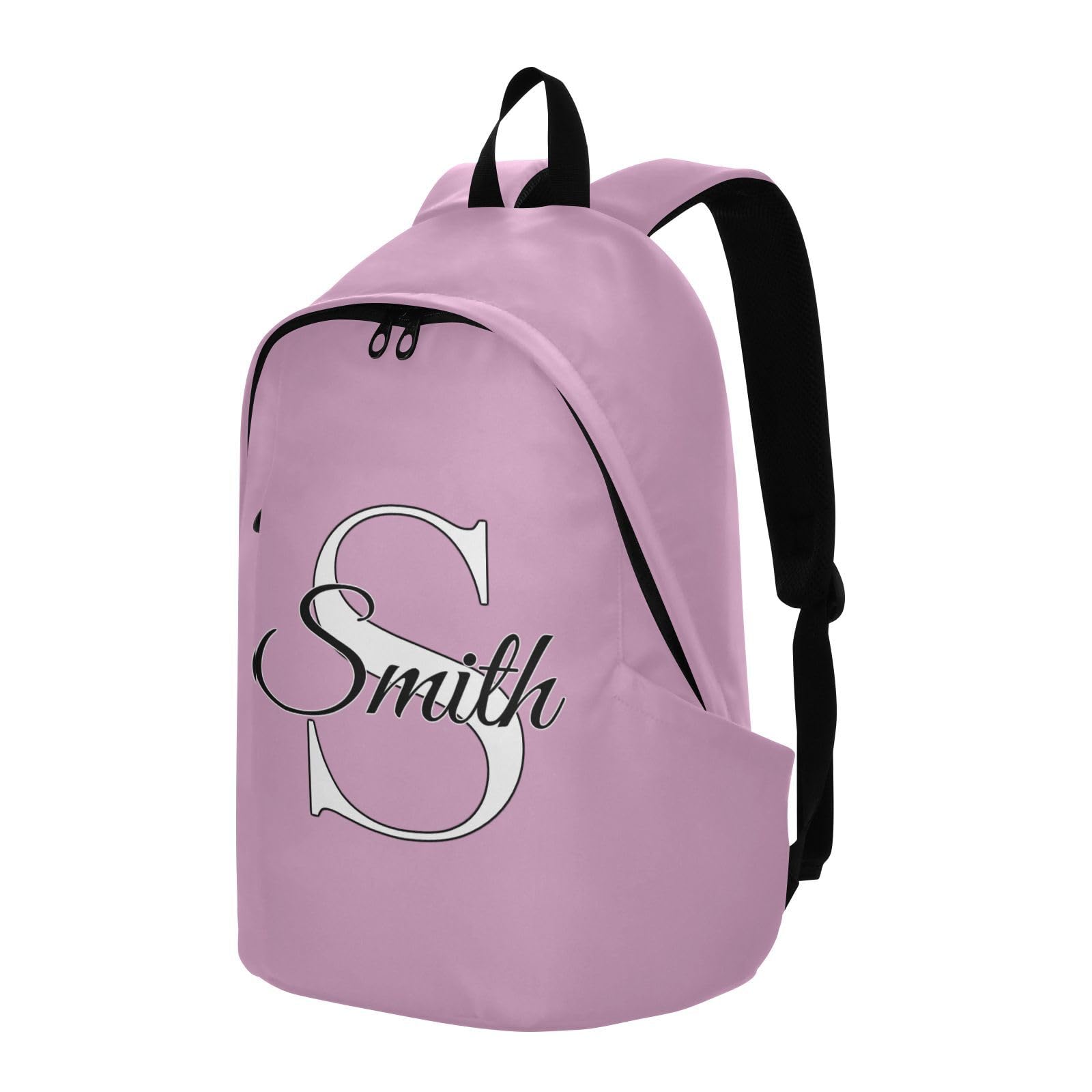 MCHIVER Custom Travel Backpack Fondant Pink Personalized Casual Daypack Backpacks Lightweight Carry on Bag Water Resistant Hiking Backpack for Women and Men