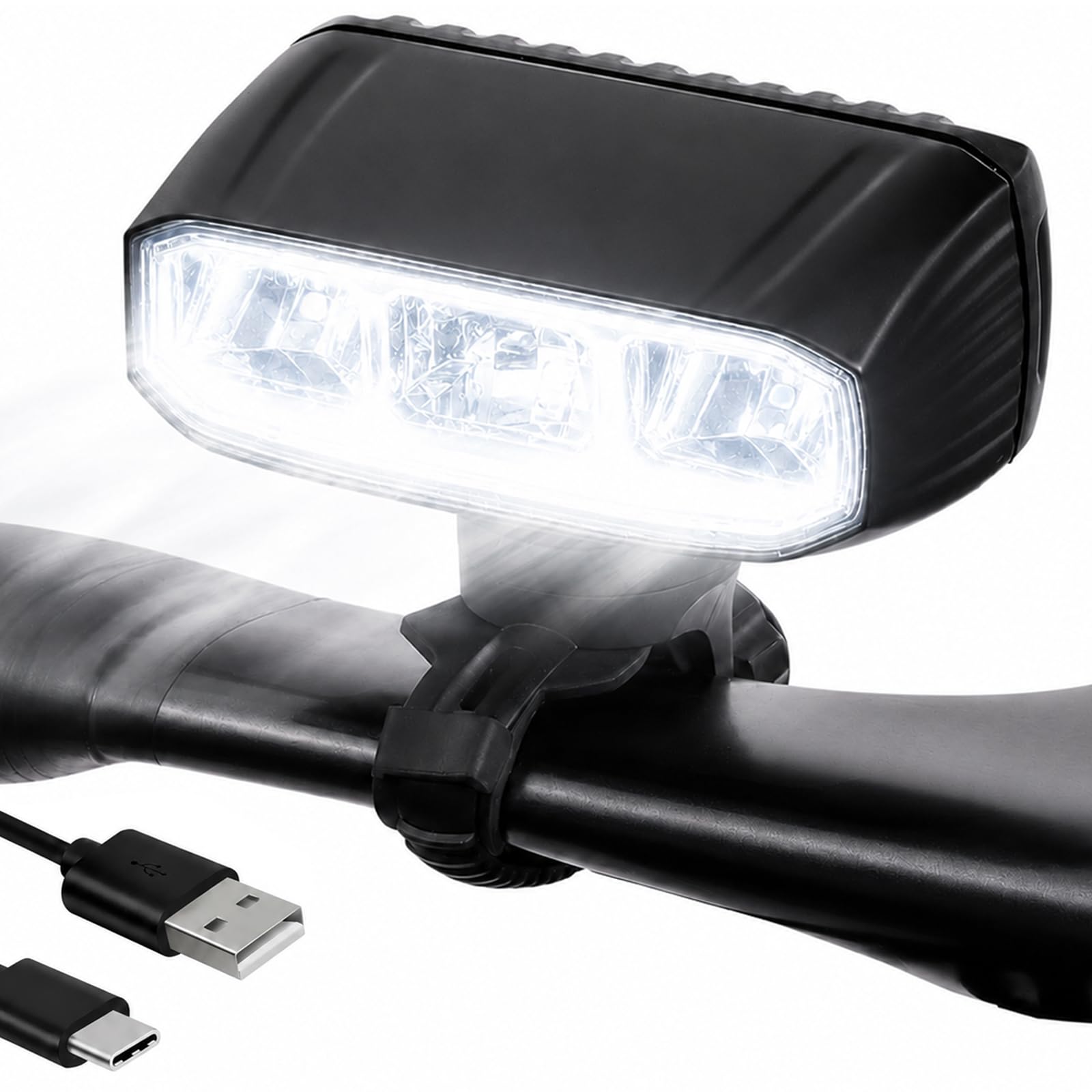 Glückpa LED Fahrradlicht Vorne,3500 Lumen,8800mAh USB C Aufladbar Akku Fahrrad Licht Vorne,5 Modi,StVZO Standard Fahrradbeleuchtung,IPX5 Wasserdicht Fahrradlampe Vorne Sport & Freizeit