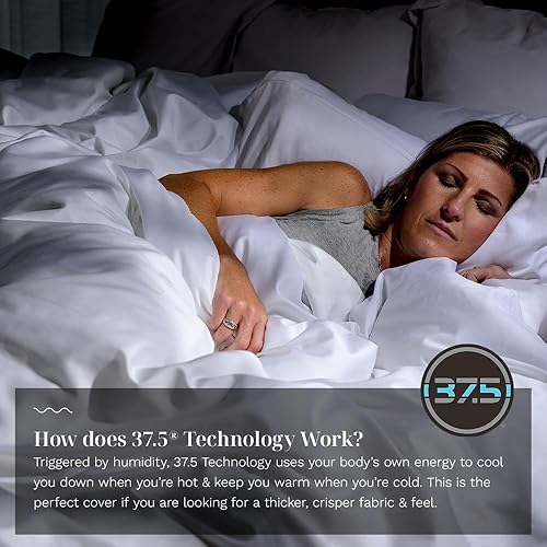 Miniatura 8 de LUXOME Funda de edredón de lujo  Ajuste de gran tamaño  Tecnología 37.5  Tacto fresco  Regulación térmica  2 lazos de funda  MatrimonialQueen - 90 x