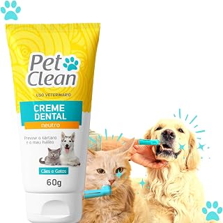 Pasta De Dente Cães Gato Gel Dental Pet Clean Neutro 60g