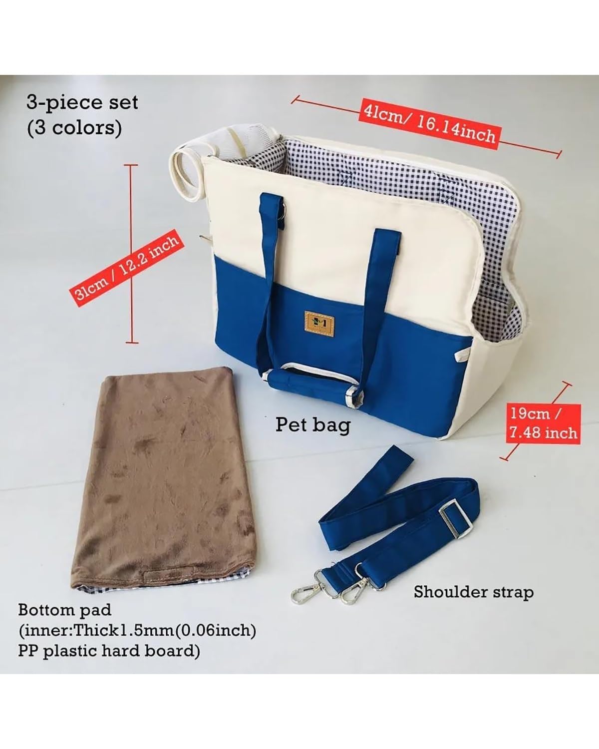 Hundesitze für Autos, Hundeautositz-Haustierträger for Katzen Hund Polyethylenschaum Baumwolle Zwischenschicht Hundeträger Katzenträger Auto(Blue)