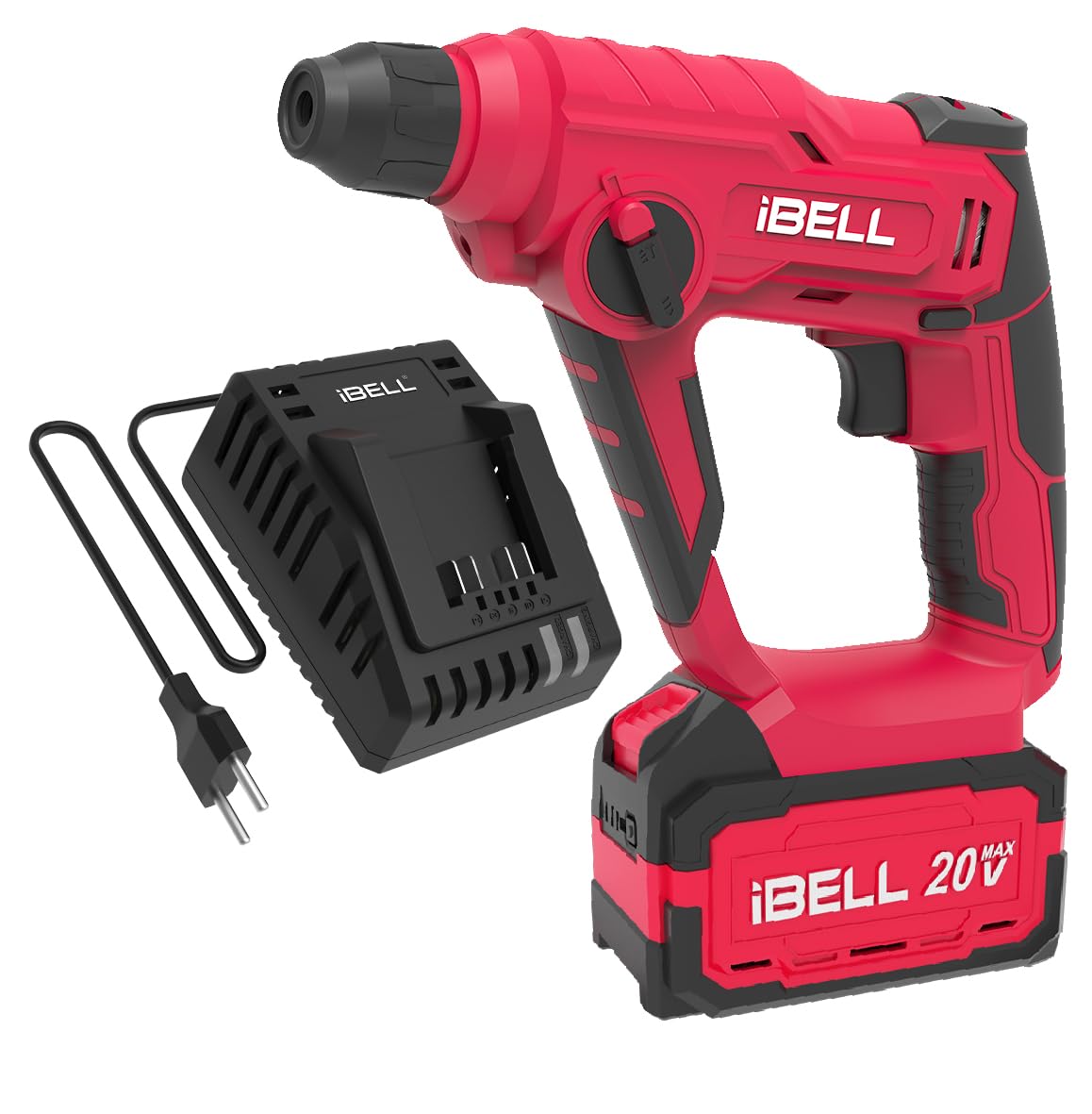 IBELL One Power Series Cordless Rotary Hammer Drill Ch20-10 20V 900Rpm, 0.375 Inches 4Ah Battery & Charger .. (Red) (B0CR9XZ313) Amazon Price History, Amazon Price Tracker