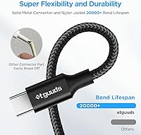 Vista 5 de etguuds Cable USB A a USB C de 4 pies, paquete de 2, cable de carga rápida 3A tipo C para iPhone 17 16 15 Pro Max 16e 17 Air, Samsung Galaxy S25 S24