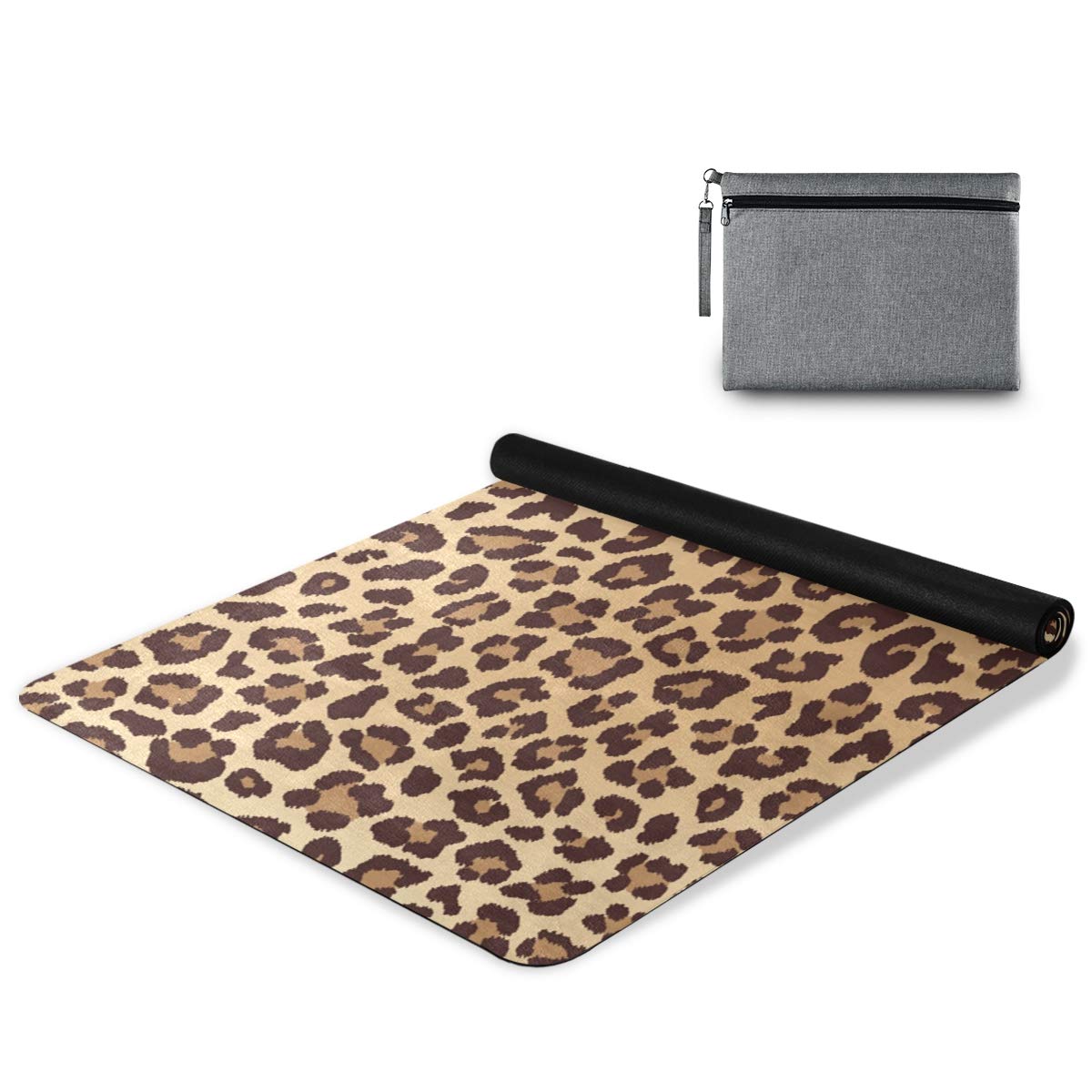 ALAZA Leopard Spotted Non Slip Yoga Mat, Exercise & Fitness Mat for Yoga, and Pilates, Workouts