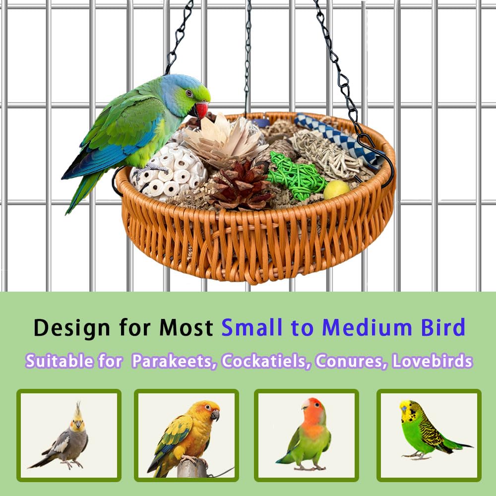 ExcyphrXyf Bird Toy Parrot Toys Rattan Bird Foraging Box for Cockatiels,Parakeets,Conures,Love Birds & Small to Medium Parrots - image 2