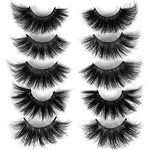 Real Mink 25MM Lashes Siberian Mink Fur Lashes Long Fluffy Dramatic Eyelashes Pack