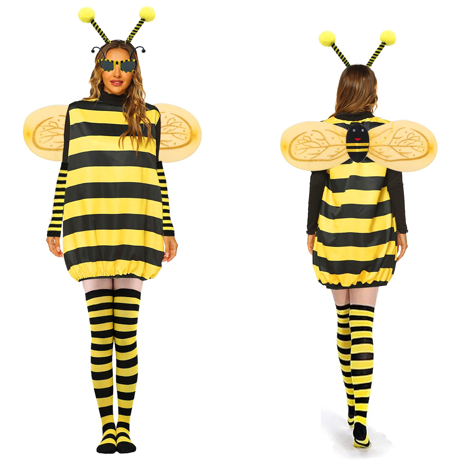 Mprocen Bee costume for Adults, Ladies Bee Costume Animal Cosplay ...