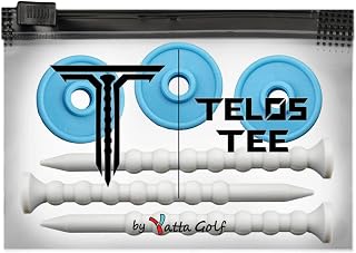 Telos Premium Golf Tees, Adjustable Golf Tees, Tee Off with Greater Consistency and Shoot Better Scores, Unbreakable Golf Tees, Lasts The Average Golfer A Season