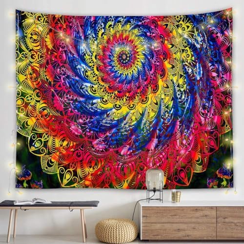 Amazon.com: LSTLQHX Green Mandala Tapestry Wall Hanging Indian Hippie ...
