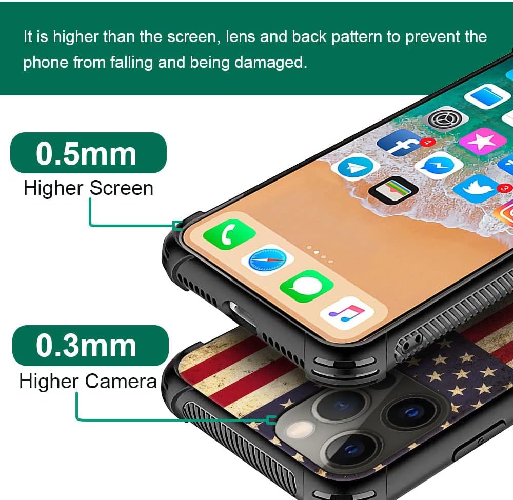 DAIZAG Compatible with iPhone 11 Case,All-Round Protection Shockproof Anti-Scratches TPU Cover,Cases for Man Woman-Red and Blue American Flag - Image 2
