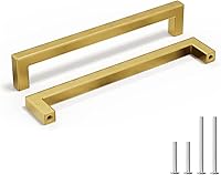 Vista 16 de homdiy 25 Pack 6-1/4 Inch Gold Handles for Cabinets Kitchen Cabinet Handles Brushed Brass Cabinet Pulls Gold Hardware for Cabinets Stainless Steel