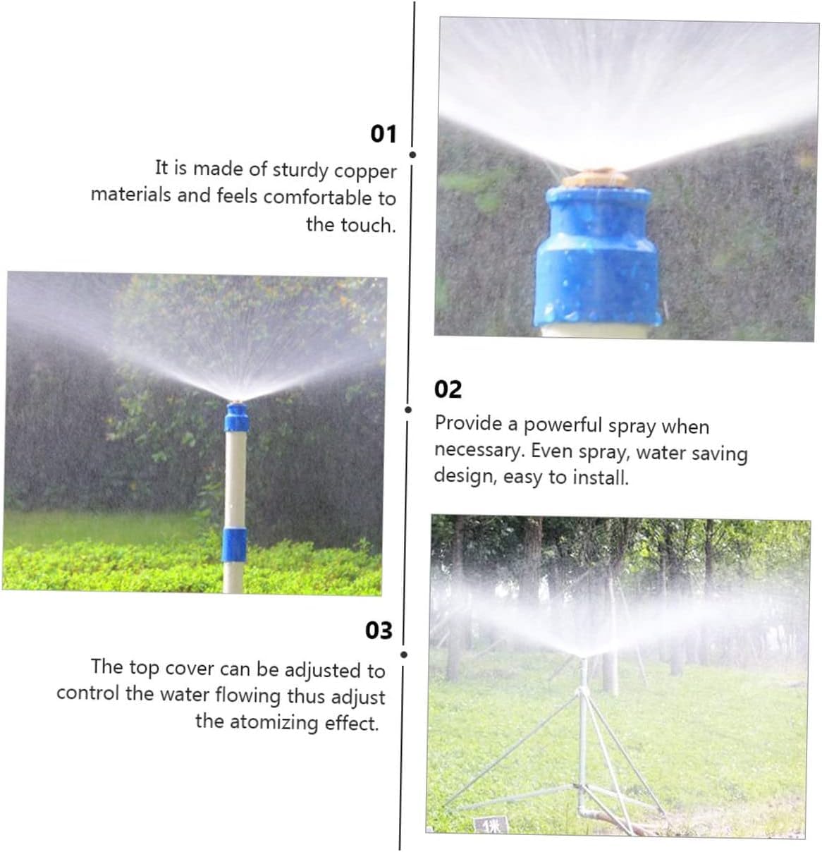 Gartenschlauch-Sprühpistole, 6 Stück, Zentrifugaldüse, Hochdruckdüse, Nebelsprinkler, Nebelsprinklerköpfe, Schlauchdüse, Hochdruck-Kupfer, goldene Gewächshaus-Sprühdüsen, landwirtschaftliche Sprühdüse