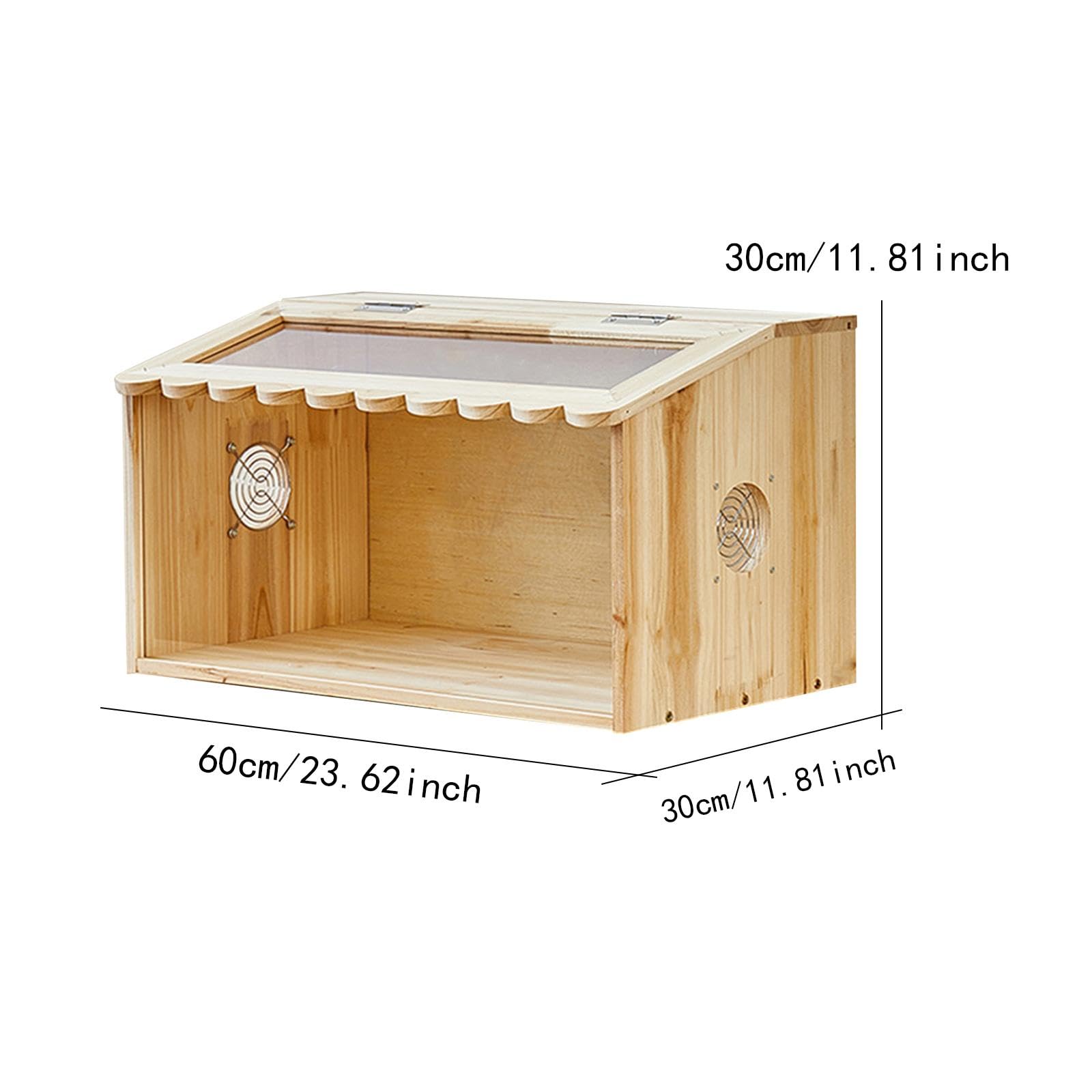 Harilla Criadero de con panorámica, Ligero y de fácil Acceso. Jaula de Madera para codornices, y hámsteres, Longitud 60 Cm