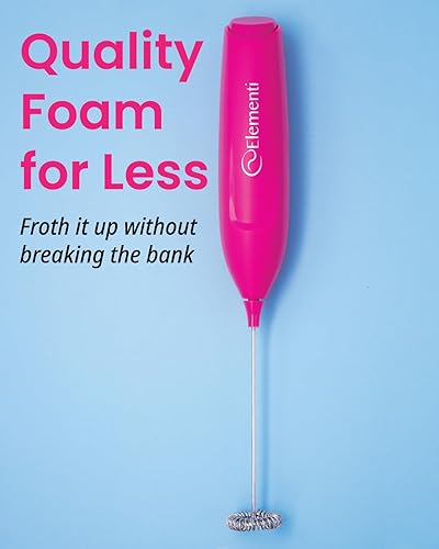 Miniatura 8 de Elementi Varita espumadora de leche rosa y mezclador de matcha, mini batidor eléctrico, varita mezcladora de café, agitadores de café, batidor Rosa