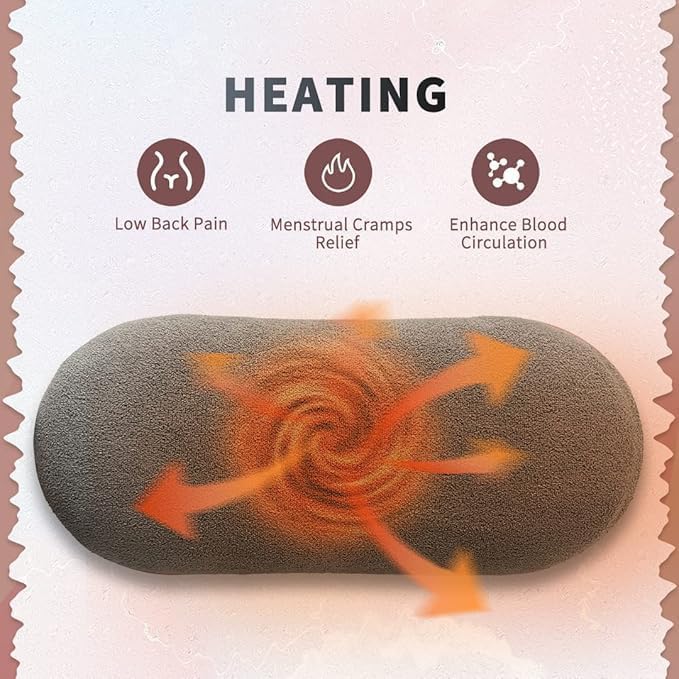 Image of Heating Pad for Menstrual Cramps Relief, for Stomach, 3-Speed Temperature Adjustment and 4-Speed Massage Modes, Back and Belly Heating Pad for Women Pink Color