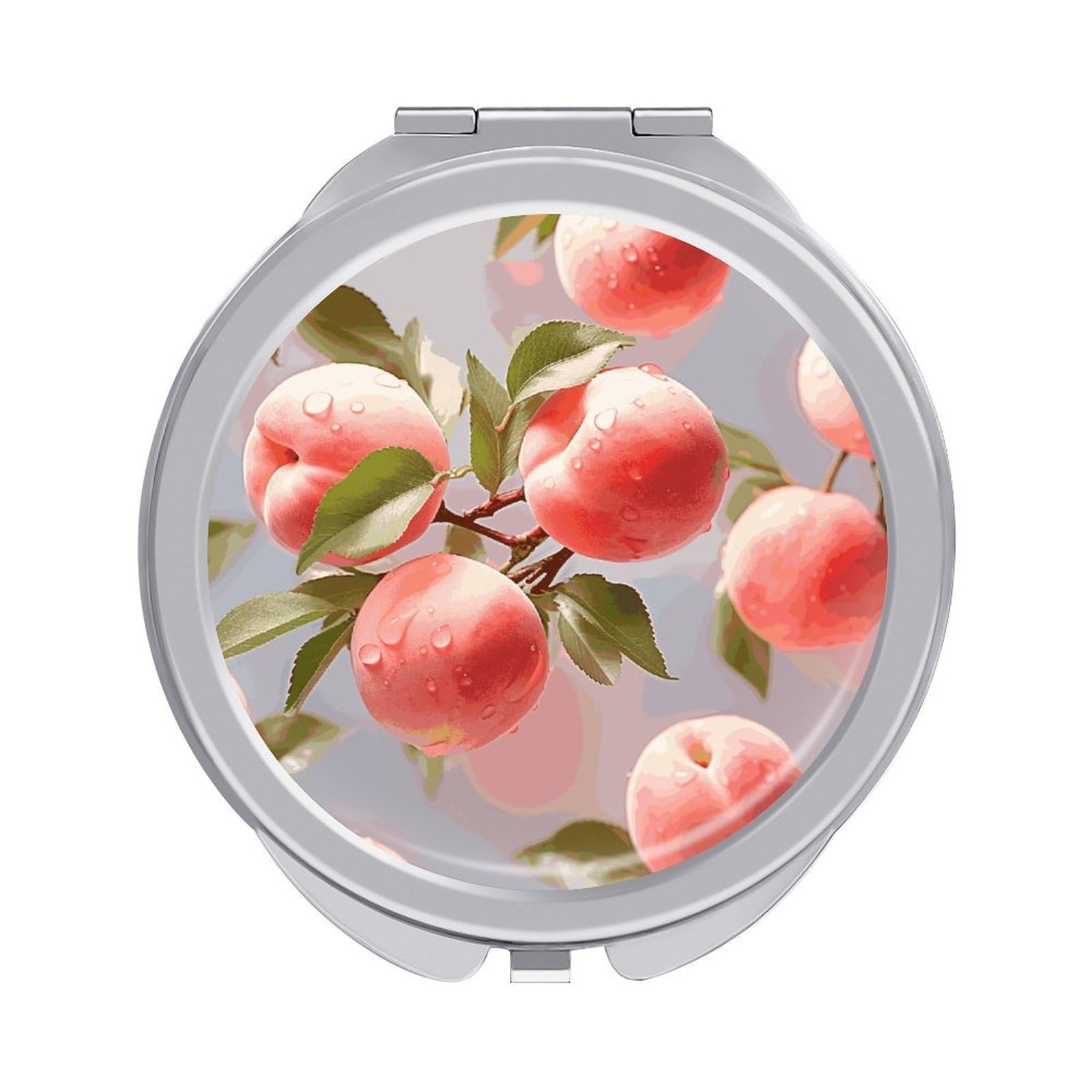 FekiLoot Pink Peach Travel Makeup Mirror 2 X /1 X Magnifying Slim Pocket Mirrors Compact for Purse Travel Makeup Mirrors for Pocket, Handbag, Purse Women Gift