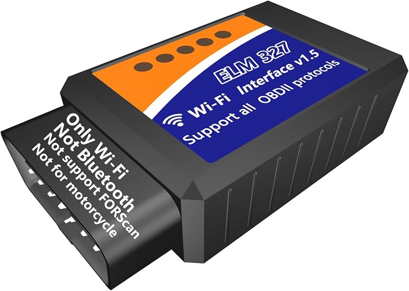 WiFi ELM327 OBD2 Adapter WiFi ELM 327 OBD Scanner for Universal 12V Vehicle | Diagnostic Tool OBD Car Fault Code Scanner Reader Interface Dongle Connector for Android iOS iPhone for Universal APPs Torque
