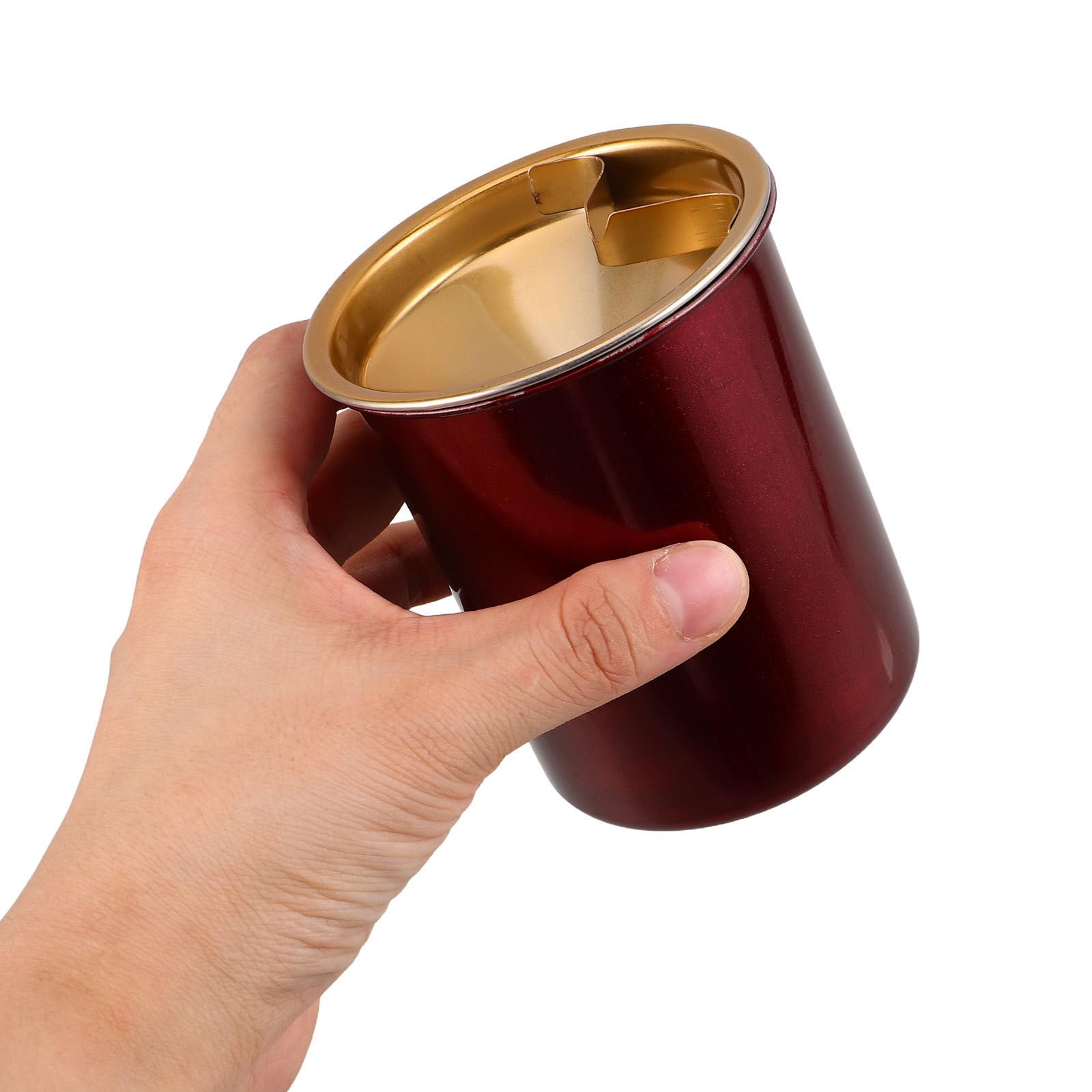 Cenicero de Acero Inoxidable con Tapa Antideslizante y Diseño en Forma de Embudo, 2 Unidades, sin Humo y Resistente al Viento para Uso en Mesa y Exterior