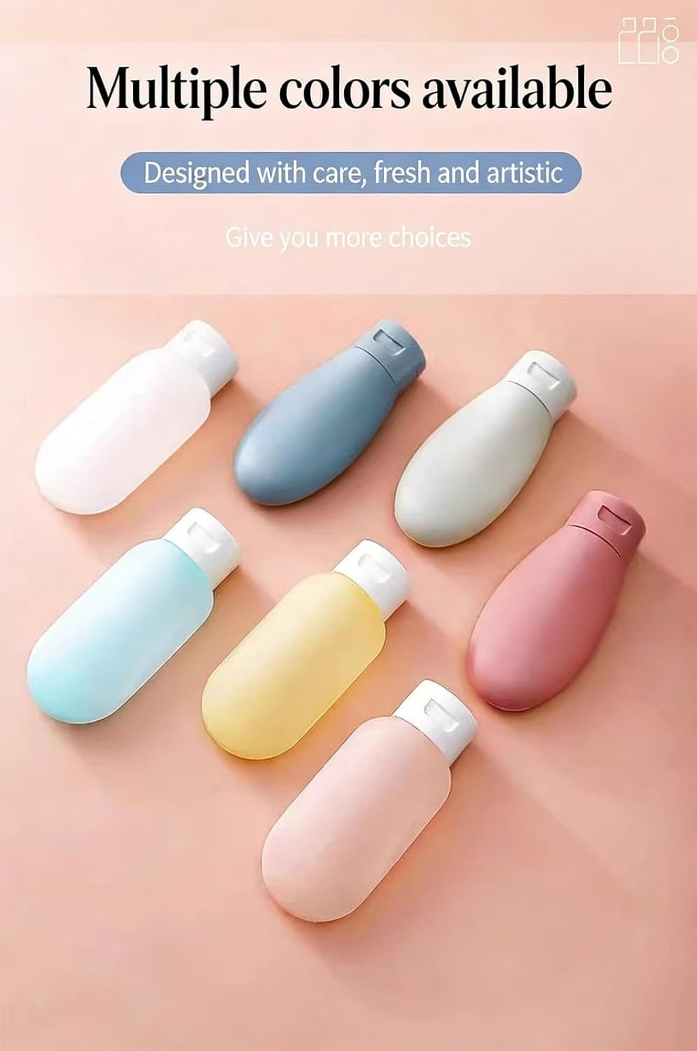 60ml Travel Bottles, Inverted Hanging Squeeze Toiletry Bottles, Refillable Empty Cosmetic Containers for Shampoo, Conditioner, Lotion, Leak Proof Plastic Dispenser