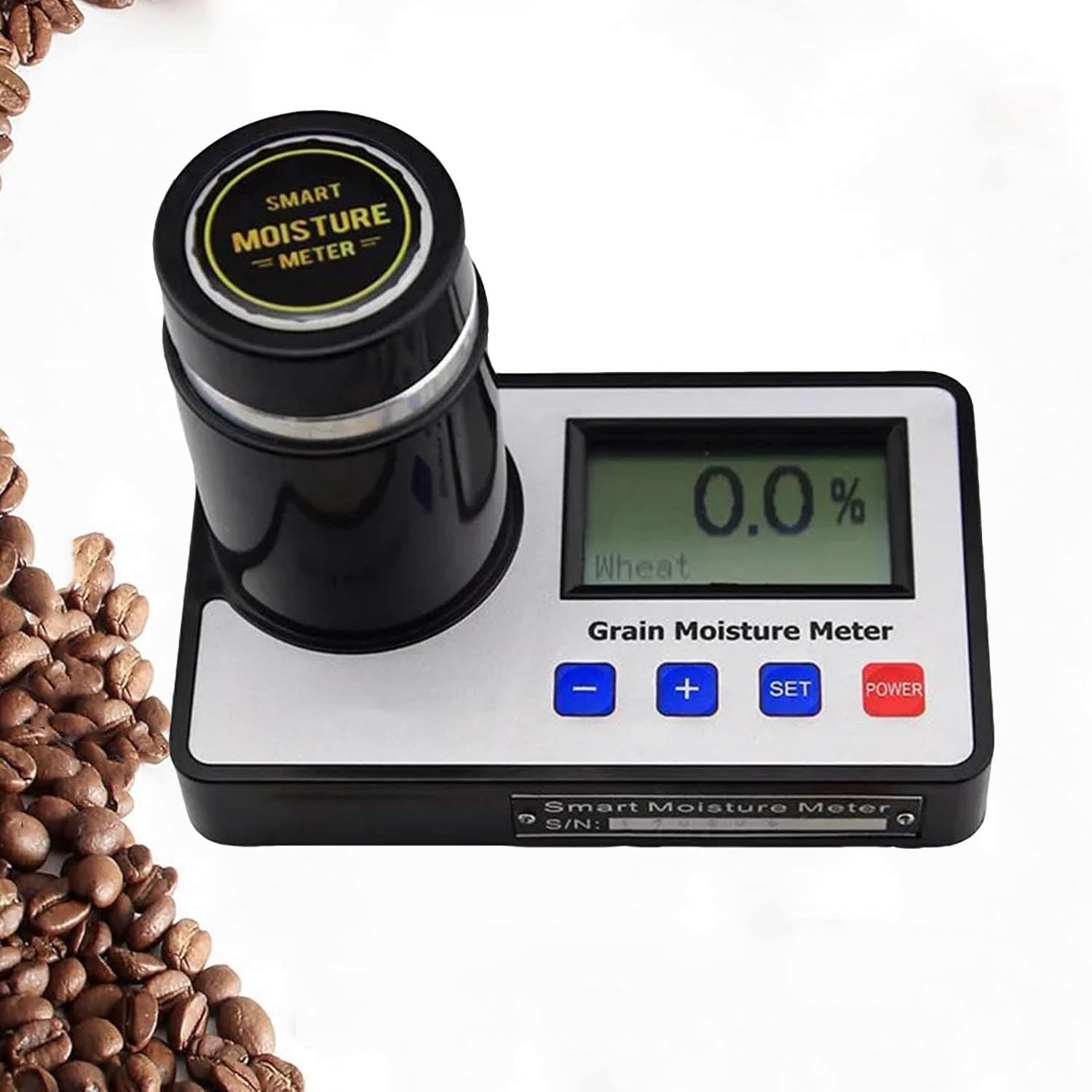 Grain Moisture Tester Smart Grain Moisture Meter,3-40% Measuring Range,for Coffee,Cocoa,Rice,Wheat 19 Kinds Grains Moisture Testing