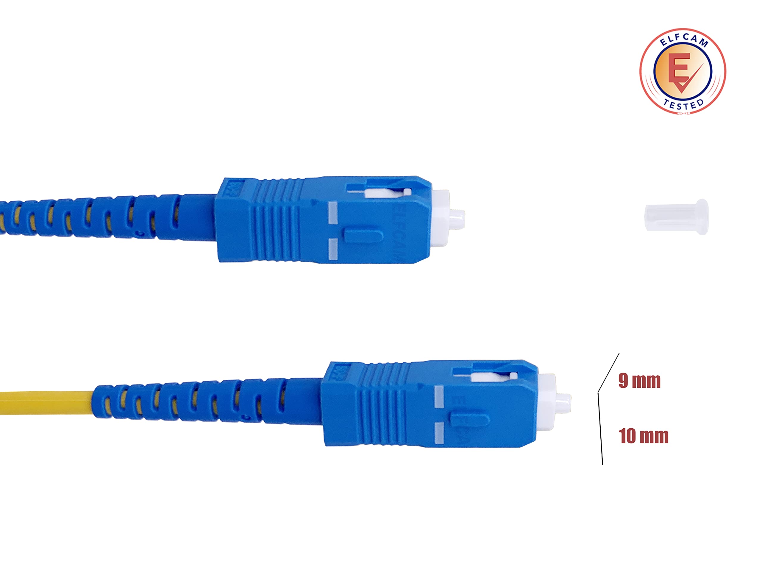 Elfcam® - Cavo in Fibra Ottica SC/UPC a SC/UPC Monomodale Simplex OS2 9/125µm, Giallo, 3 Metri