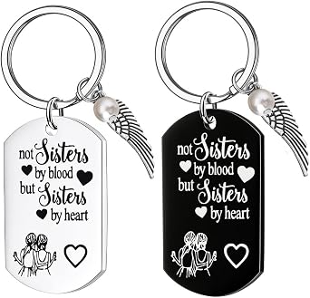 ZAHSY Bff Soul Sister Gifts - Best Friend Birthday Gifts for Women Sisters by Heart Keychain