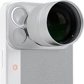 PGYTECH Lente teleobjetiva 2X para iPhone 17 Pro Max, extensor óptico de telefoto equivalente a 200 mm, lente de encaixe com anel adaptador para capa RetroVa, para vida selvagem/esportes/fotografia de