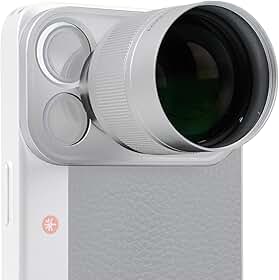 PGYTECH Lente teleobjetiva 2X para iPhone 17 Pro Max, extensor óptico de telefoto equivalente a 200 mm, lente de encaixe com anel adaptador para capa RetroVa, para vida selvagem/esportes/fotografia de