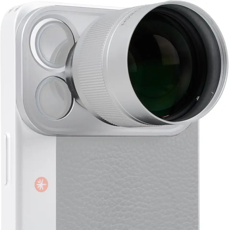 PGYTECH Lente teleobjetiva 2X para iPhone 17 Pro Max, extensor óptico de telefoto equivalente a 200 mm, lente de encaixe com anel adaptador para capa RetroVa, para vida selvagem/esportes/fotografia de