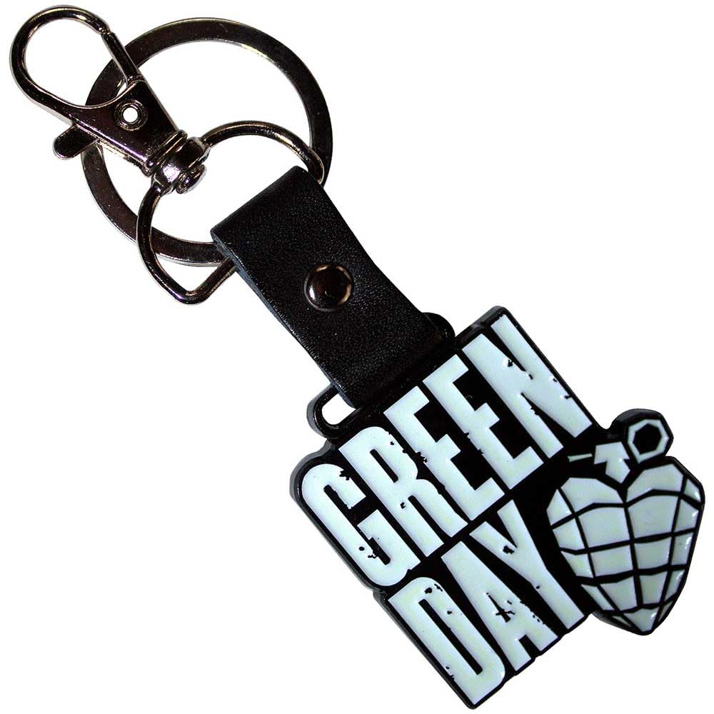 Rock Off officially licensed products Green Day Stacked Band Logo And Grenade Keychain One Size