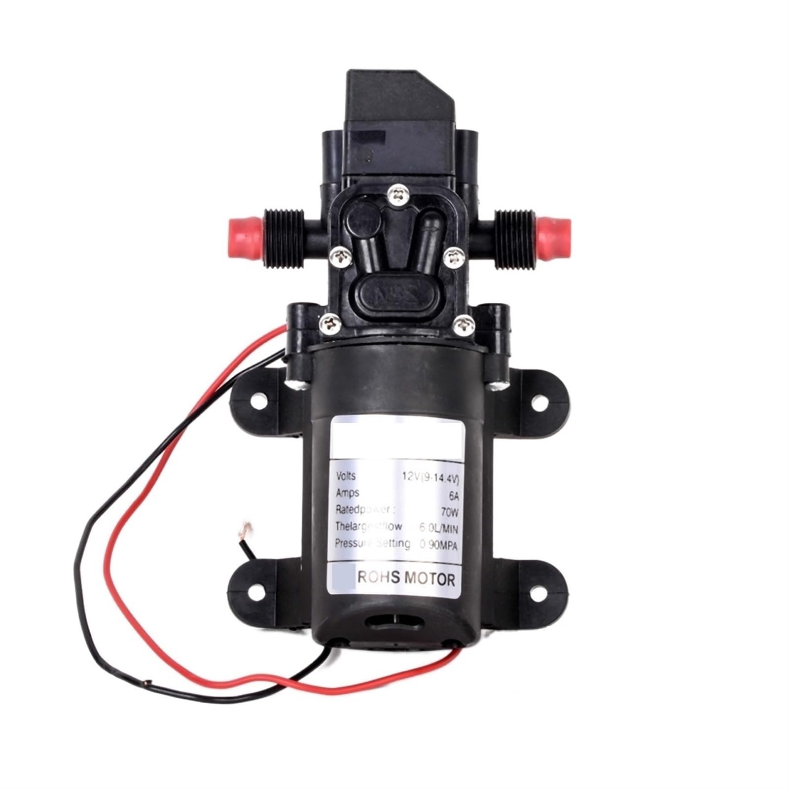 Cczrd Straight Small Safe Self Priming Pumps Automatic Flow Switch Diaphragm Water Pump High Pressure Dc12v 70W 130Psi 6L/Min Smooth Operation Flow Steady Reliable(Straight)