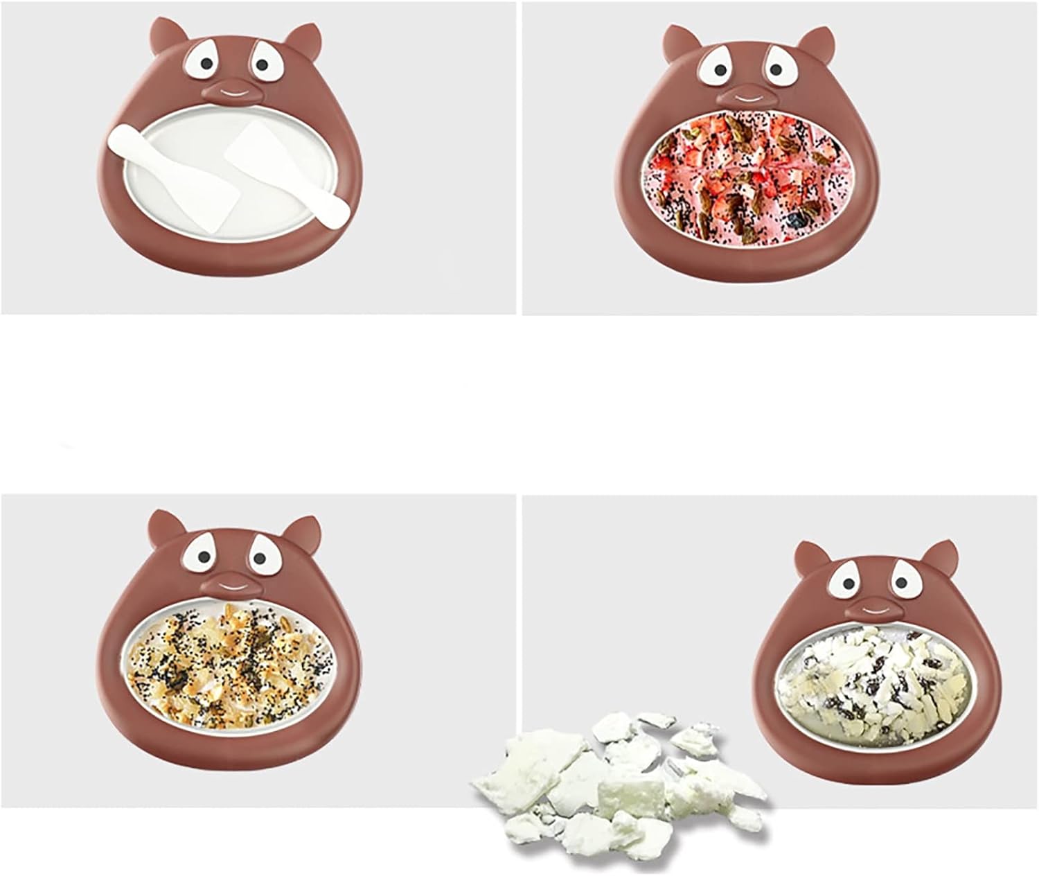 シャーベットメーカー フライドヨーグルトマシン家庭用小さな揚げアイスマシン子供揚げフルーツアイスクリーム揚げ氷トレイ (色 : Kh